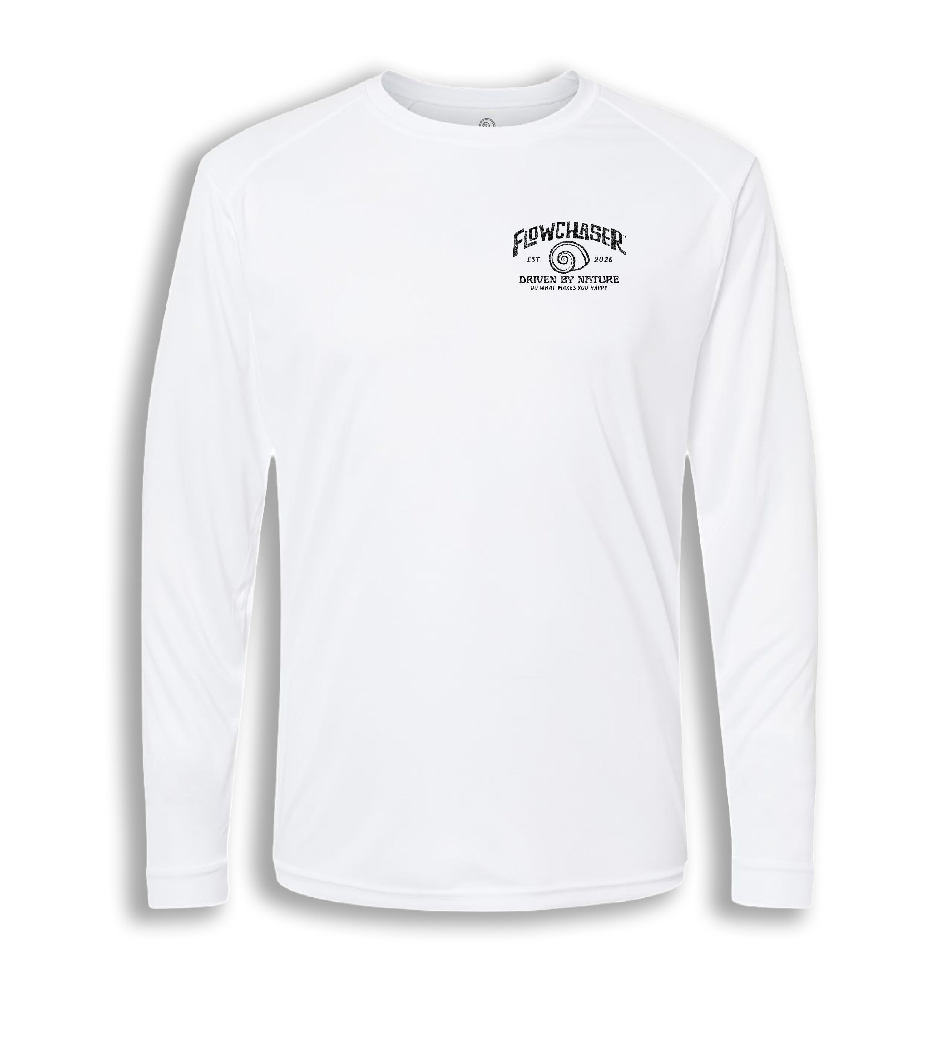 Men RIDE WITH THE WIND Performance Long Sleeve WHITE