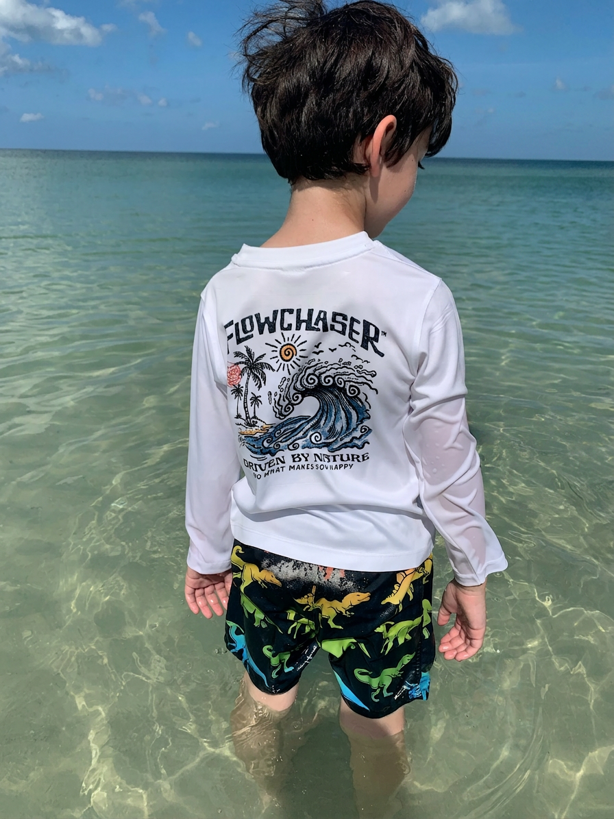 KIDS RIDE WITH THE WIND Performance Long Sleeve WHITE
